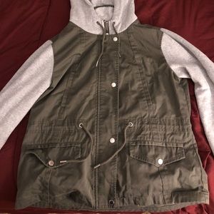 H&M Army Green Jacket with Sweatshirt Lining